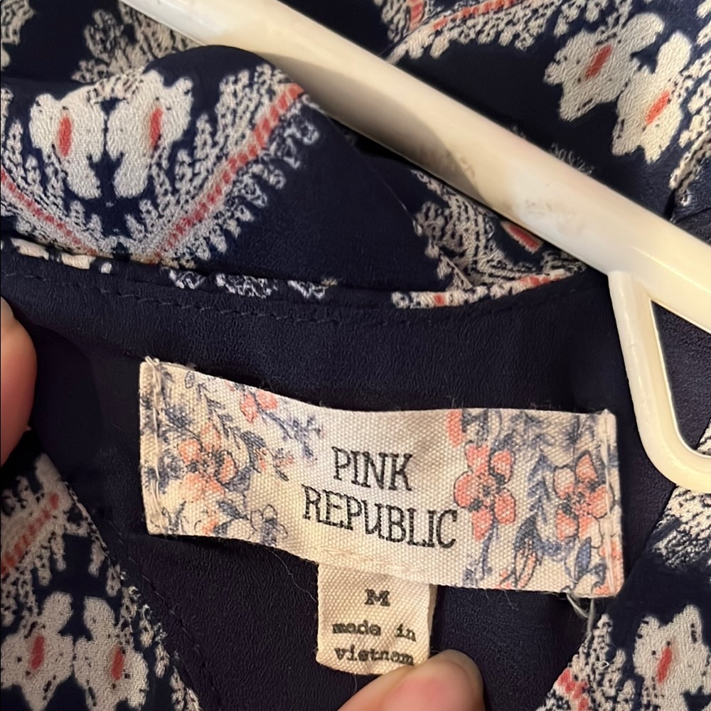 Pink Republic Elegant Blue and Pink Patterned Sleeveless Dress medium tank style - Picture 5 of 9